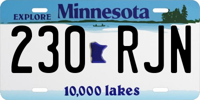 MN license plate 230RJN