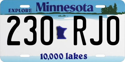 MN license plate 230RJO