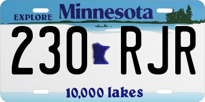 MN license plate 230RJR