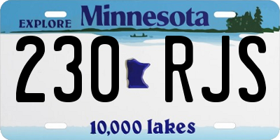 MN license plate 230RJS