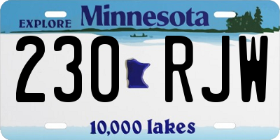 MN license plate 230RJW