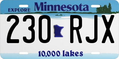 MN license plate 230RJX