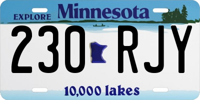 MN license plate 230RJY