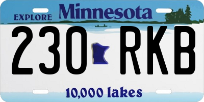 MN license plate 230RKB