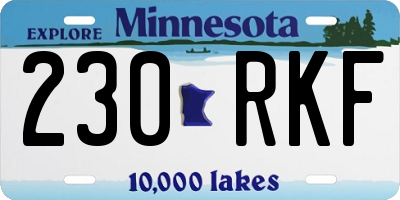 MN license plate 230RKF