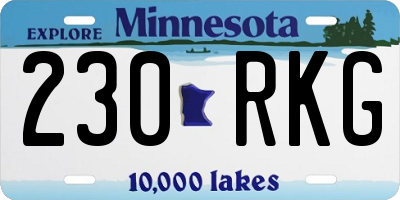 MN license plate 230RKG