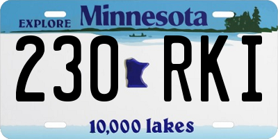 MN license plate 230RKI