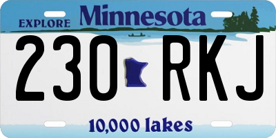 MN license plate 230RKJ
