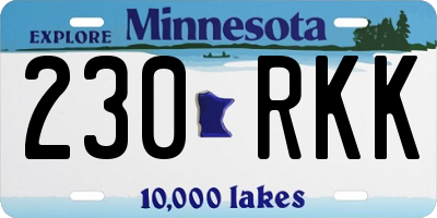 MN license plate 230RKK