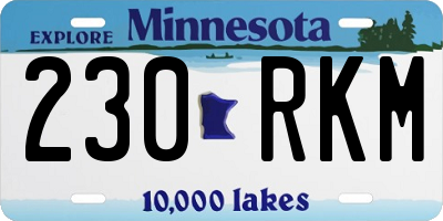 MN license plate 230RKM