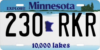 MN license plate 230RKR