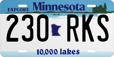 MN license plate 230RKS