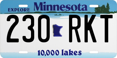 MN license plate 230RKT