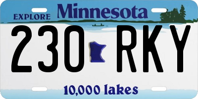 MN license plate 230RKY
