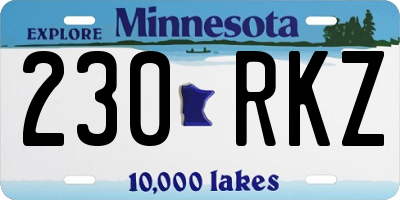 MN license plate 230RKZ