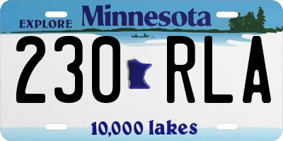 MN license plate 230RLA