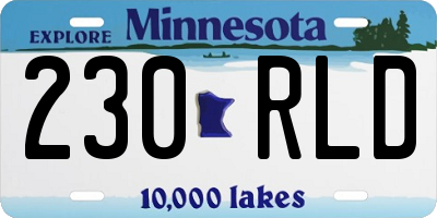 MN license plate 230RLD