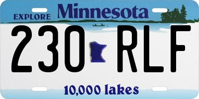 MN license plate 230RLF