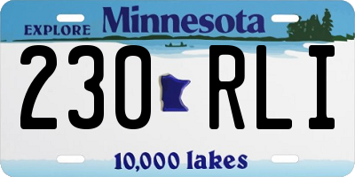 MN license plate 230RLI