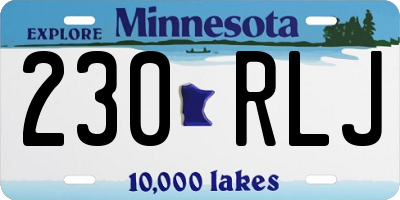 MN license plate 230RLJ