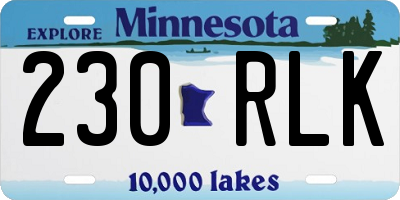 MN license plate 230RLK