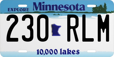 MN license plate 230RLM