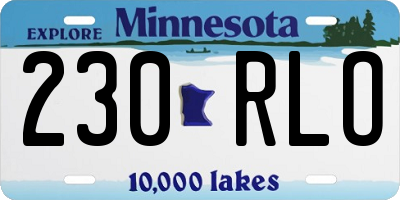 MN license plate 230RLO