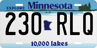 MN license plate 230RLQ
