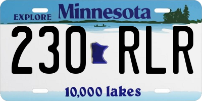 MN license plate 230RLR