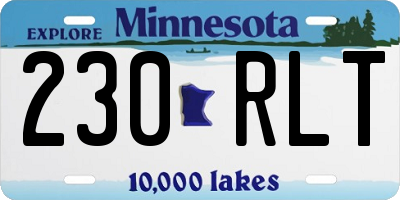 MN license plate 230RLT
