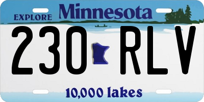 MN license plate 230RLV