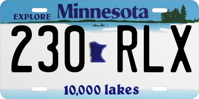 MN license plate 230RLX
