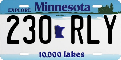 MN license plate 230RLY