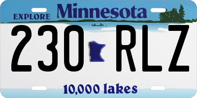 MN license plate 230RLZ