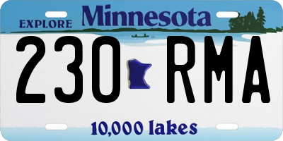 MN license plate 230RMA