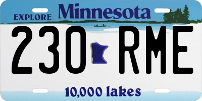 MN license plate 230RME