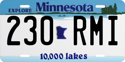 MN license plate 230RMI