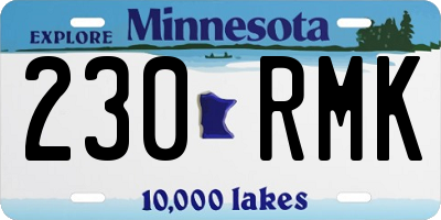 MN license plate 230RMK