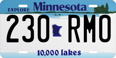 MN license plate 230RMO