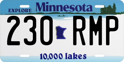 MN license plate 230RMP