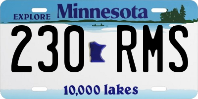 MN license plate 230RMS