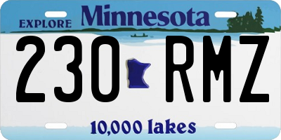 MN license plate 230RMZ