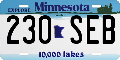 MN license plate 230SEB