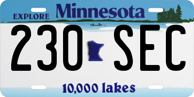 MN license plate 230SEC