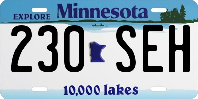 MN license plate 230SEH