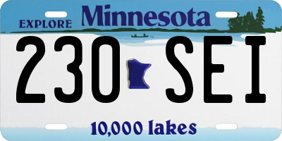 MN license plate 230SEI