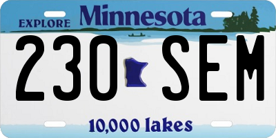 MN license plate 230SEM