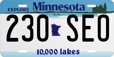 MN license plate 230SEO