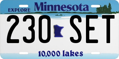 MN license plate 230SET