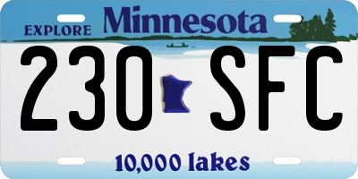 MN license plate 230SFC